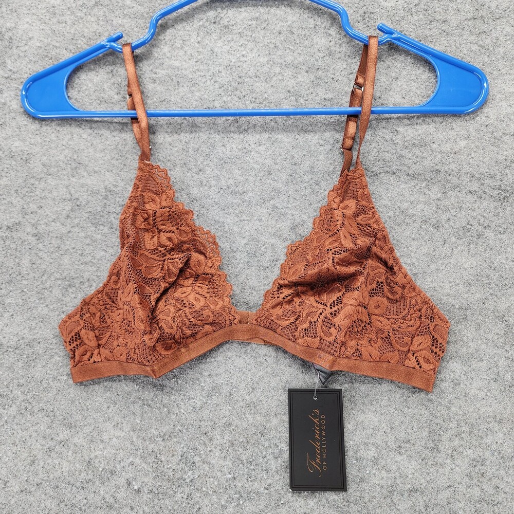 Fredericks of Hollywood Bralette Womens Medium Jessica Brown Floral Lace